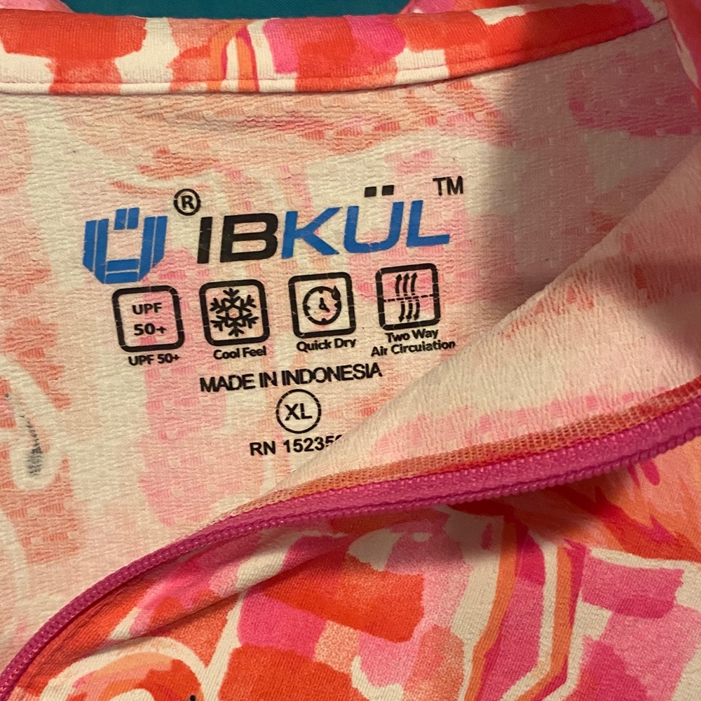 IBKUL Vibrant Pink and Orange Flamingo Top - Picture 4 of 4
